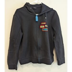 Fendi AUTHENTIC Hope Yes Think Patch Full Zip Sweatshirt Size 46 Small
